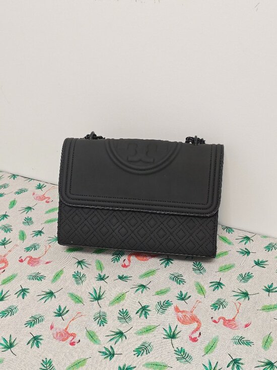 Tory Burch Handbags - Tory Burch Fleming Matte Convertible Shoulder Bag, Black Quilted Leather
